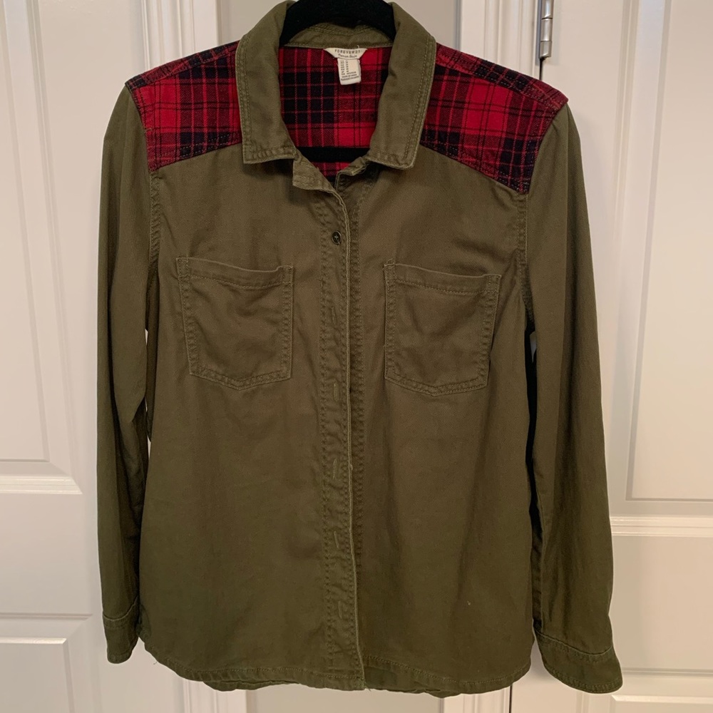Forever 21 Premium Denim Button Down Shirt